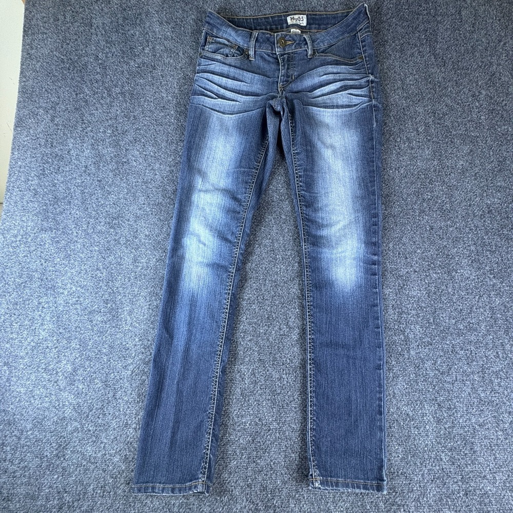 Mudd Jeans Womens 28x30 Blue Medium Wash Denim Cotton Stretch Casual Slim Fit